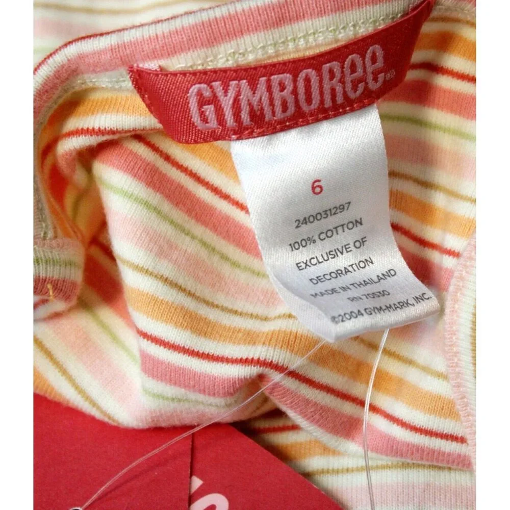 NWT 2005 Gymboree Aloha Wahine Striped Tank Dress sz 6 Flower Ruffle Drop Waist